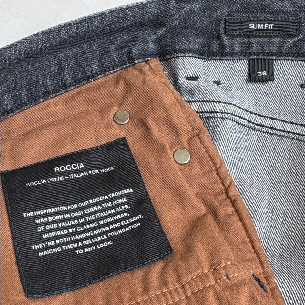 ZEGNA Roccia 5-Pocket 100% Cotton Slim City Fit Black Jeans, UEL 48A8, size 36NR - Picture 8 of 16